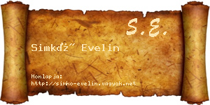 Simkó Evelin névjegykártya