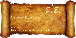 Simkó Evelin névjegykártya